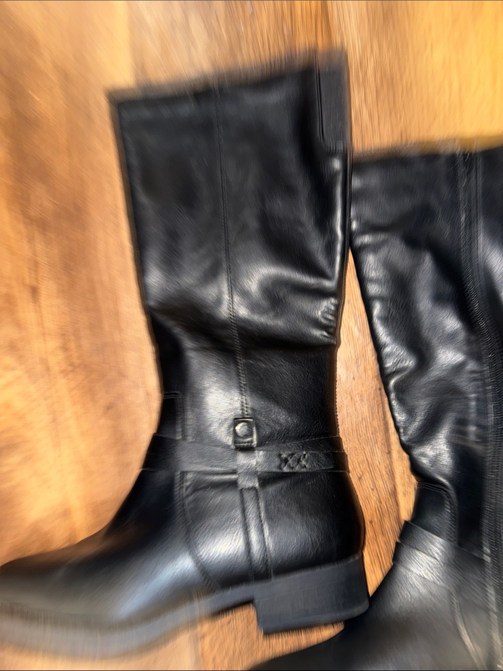 Classic Black Leather Mid-Calf Women's Riding Boots size 8 1/2 w